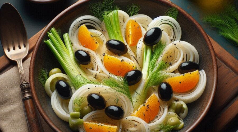 Insalata di Finocchi, Arance e Olive Nere
