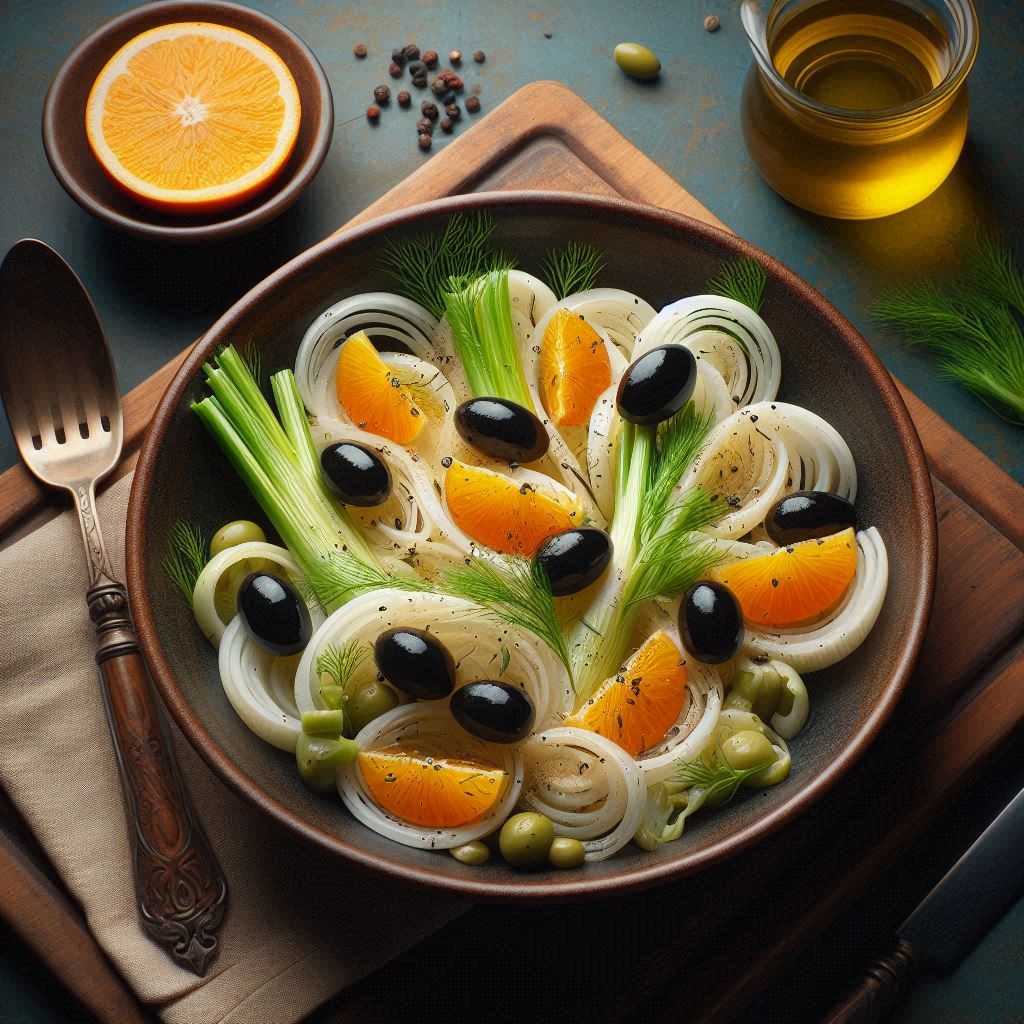 Insalata di Finocchi, Arance e Olive Nere