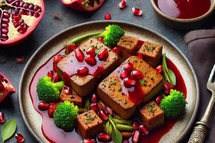 Secondo piatto vegano per Capodanno: Seitan Brasato con Salsa al Melograno