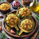 Antipasto vegano per il menù di Natale: Carciofi Ripieni al Forno