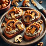 Antipasto vegano: Crostini con Paté di Porcini e Noci per il cenone di Capodanno