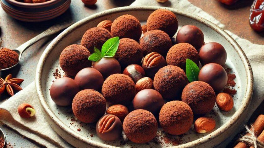 Dolce vegano per il menù di Natale: Tartufini al Cacao e Nocciole