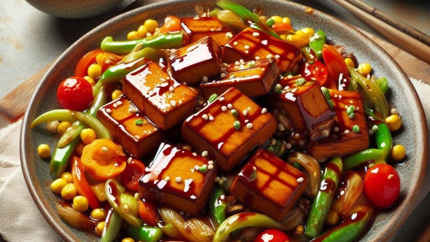 Tempeh Glassato con Salsa Teriyaki e Verdure Croccanti: un secondo piatto vegano per l'Anno del Serpente di Legno