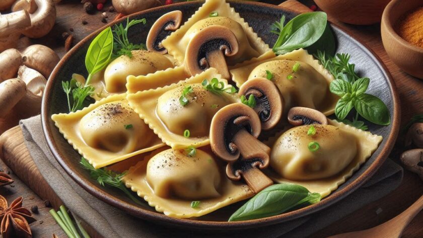 Antipasto vegano chinese style: Ravioli Vegani al Vapore con Ripieno di Funghi e Zenzero