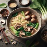Primo piatto vegano per l'Anno del Serpente: Zuppa di Noodles con Funghi Shiitake e Bok Choy