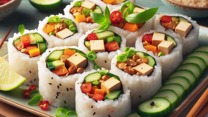 Involtini di Riso con Verdure e Tofu Marinato